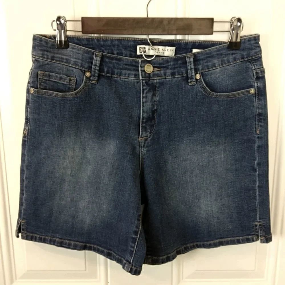 Anne Klein blue denim 5 pocket shorts